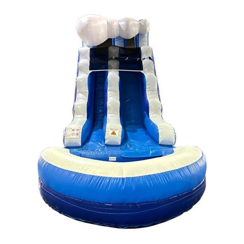 POGO Inflatable Bouncers 15'H Crossover Blue Wave Inflatable Water Slide with Blower and Pool by POGO 840344503139 6249 15'H Crossover Blue Wave Inflatable Water Slide with Blower Pool POGO
