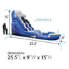 Image of POGO Inflatable Bouncers 15'H Crossover Blue Wave Inflatable Water Slide with Blower and Pool by POGO 840344503139 6249 15'H Crossover Blue Wave Inflatable Water Slide with Blower Pool POGO