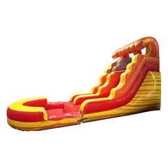 15'H Crossover Fire Marble Inflatable Water Slide with Blower and Pool by POGO