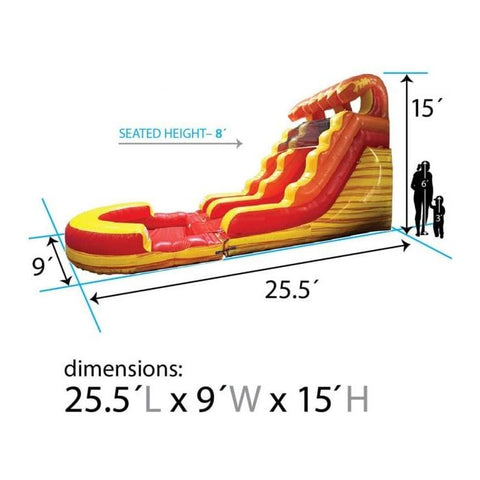 POGO Inflatable Bouncers 15'H Crossover Fire Marble Inflatable Water Slide with Blower and Pool by POGO 840344503146 6250 15'H Crossover Fire Marble Inflatable Water Slide Blower Pool POGO