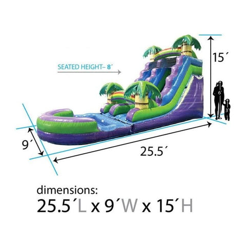 POGO Inflatable Bouncers 15'H Crossover Purple Marble Tropical Inflatable Water Slide with Blower and Pool by POGO 840344503160 6252 15'H Crossover Purple Marble Tropical Inflatable Water Slide Pool POGO