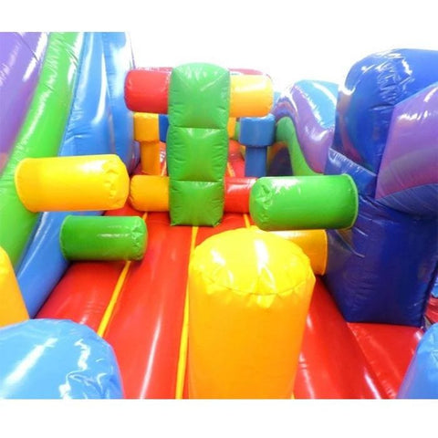 POGO Inflatable Bouncers 15'H Retro Radical Run Inflatable Obstacle Course with Blower by POGO 754972354950 433-15