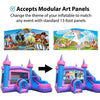 Image of POGO Inflatable Bouncers 16'H Modular Pink Castle Water Slide Bounce House Combo with Blower and Princess Art Panel by POGO 781880221906 1989 16'H Pink Castle Combo w/ Blower Princess Art Panel by POGO SKU#1989
