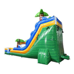 18'H Tropical Green Marble Inflatable Water Slide with Blower by POGO