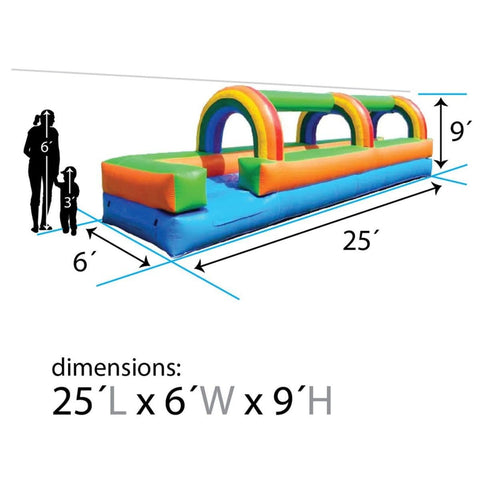 POGO Inflatable Bouncers 25'L Crossover Rainbow Slip n Slide with Blower, Backyard Party Package by POGO 781880284086 5515 25'L Crossover Rainbow Slip n Slide Blower Backyard Party POGO #5515
