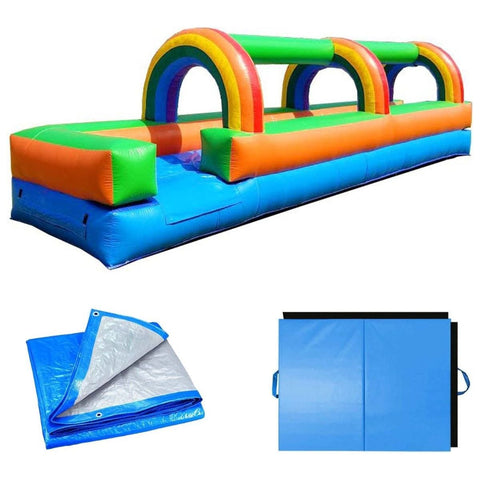 POGO Inflatable Bouncers 25'L Crossover Rainbow Slip n Slide with Blower, Backyard Party Package by POGO 781880284086 5515 25'L Crossover Rainbow Slip n Slide Blower Backyard Party POGO #5515