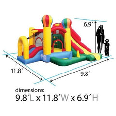 6.9'H Backyard Kids Deluxe 7-in-1 Circus Balloon Inflatable Bounce House with Slide by POGO