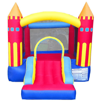 POGO Inflatable Bouncers 6' Backyard Kids Colorful Castle Inflatable Bounce House with Slide by POGO 754972375108 7979 6' Backyard Kids Colorful Castle Inflatable Bounce House with Slide 