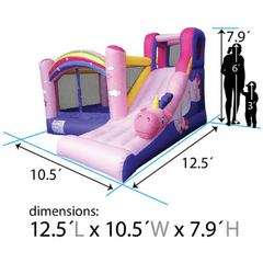 7.8'H Backyard Kids Deluxe Inflatable Bounce House with Unicorn Slide by POGO
