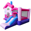 Image of POGO Inflatable Bouncers 8' Backyard Kids Deluxe Pink Dream House Inflatable Bounce House with Slide by POGO 754972375153 7984 8' Backyard Kids Deluxe Pink Dream House Inflatable Bounce w/ Slide