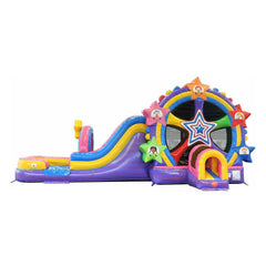 15.5'H Mega Ferris Wheel Inflatable Water Slide Bounce House Combo with Blower by POGO