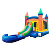 Image of POGO Inflatable Bouncers Crossover Rainbow Bounce House Slide Combo with Wet Pool Attachment and Blower, Backyard Party Package by POGO 754972336451 5530 Crossover Rainbow Bounce House Slide Combo Wet Pool Blower Party POGO
