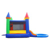 Image of POGO Inflatable Bouncers Crossover Rainbow Dual Lane Bounce House Slide with Pool with Blower, Backyard Party Package by POGO 12.5' H Modular Tropical Bounce House with Blower and Jungle Art Panel