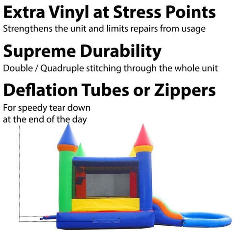 POGO Inflatable Bouncers Crossover Rainbow Dual Lane Bounce House Slide with Pool with Blower, Backyard Party Package by POGO 754972302722 5521 Crossover Rainbow Dual Lane Bounce House Slide Pool Backyard Party