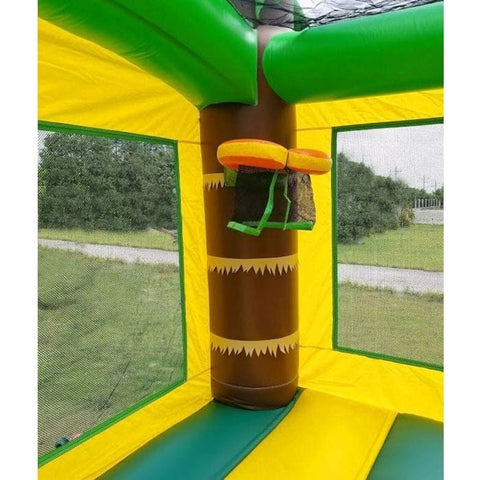 POGO Inflatable Bouncers Crossover Tropical Bounce House Slide Combo with Wet Pool Attachment and Blower, Backyard Party Package by POGO 754972360586 5531 Crossover Tropical Bounce House Slide Combo Wet Pool Blower Party POGO