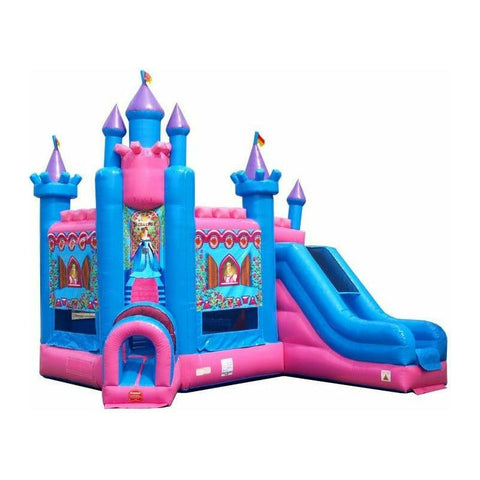 POGO Inflatable Bouncers Deluxe Princess Bounce House and Slide Combo with Blower by POGO 781880284055 893 Deluxe Princess Bounce House and Slide Combo with Blower  SKU# 893