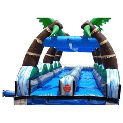 35' Tropical Marble Dual Lane Inflatable Slip n Slide with Blower Velcro by POGO