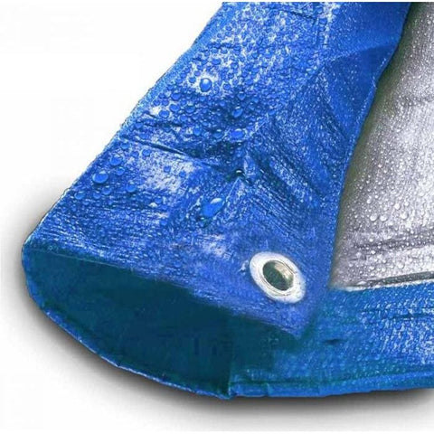 POGO Tarps 10' x 20' Blue & Silver Multi-Purpose Water Resistant Poly Tarp Cover by POGO 744828582514 127 10'x20' Blue Silver Multi-Purpose Water Resistant Poly Tarp Cover POGO