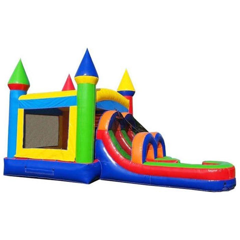 POGO Water Parks & Slides 14.5'H Kids Modern Rainbow Water Slide Bounce House Combo with Blower by POGO 754972338219 1897 14.5'H Kids Modern Rainbow Water Slide Bounce House Combo Blower POGO