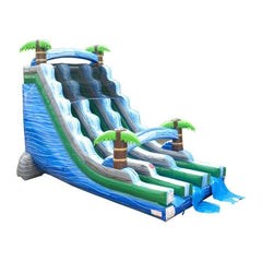 POGO Water Parks & Slides 22'H Tropical Marble Wave Dual Lane Inflatable Water Slide with Blower by POGO 754972355094 3234 22'H Tropical Marble Wave Dual Lane Inflatable Water Slide Blower POGO