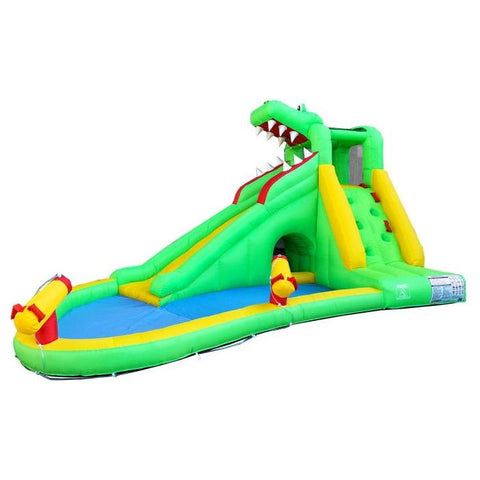 POGO Water Parks & Slides 7.9' Backyard Kids Gator Inflatable Water Slide with Splash Cannon and Pool by POGO 754972375238 5123 7.9' Backyard Kids Gator Inflatable Water Slide Cannon Pool by POGO