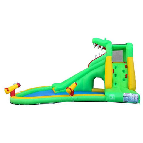 POGO Water Parks & Slides 7.9' Backyard Kids Gator Inflatable Water Slide with Splash Cannon and Pool by POGO 754972375238 5123 7.9' Backyard Kids Gator Inflatable Water Slide Cannon Pool by POGO