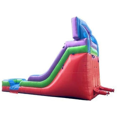 15'H Modular Retro Rainbow Inflatable Water Slide with Blower by POGO