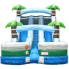 Image of POGO Water Slides 15' Tropical Marble Double Bay Inflatable Water Slide with Blower by POGO 754972373296 7536 15' Tropical Marble Double Bay Inflatable Water Slide Blower POGO
