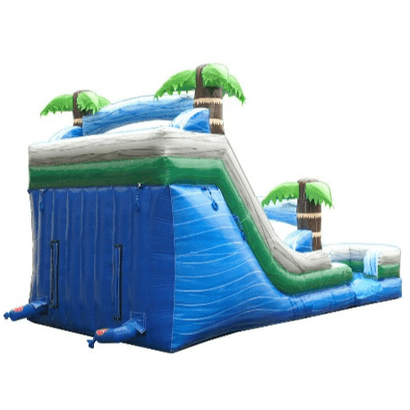 POGO Water Slides 15' Tropical Marble Double Bay Inflatable Water Slide with Blower by POGO 754972373296 7536 15' Tropical Marble Double Bay Inflatable Water Slide Blower POGO