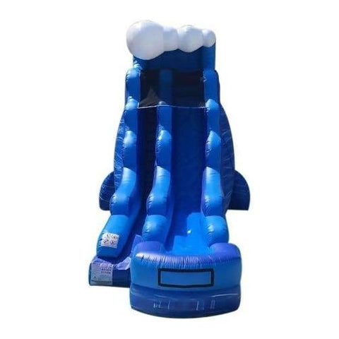 POGO Water Slides 18' Blue Marble Wave Inflatable Water Slide with Blower by POGO 754972307062 2702 18' Blue Marble Wave Inflatable Water Slide w Blower by POGO SKU#2702