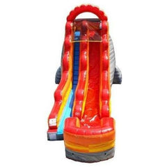 18' Fire Red Marble Inflatable Water Slide with Blower by POGO