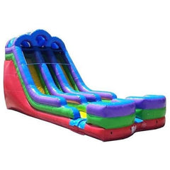 POGO Water Slides 18' Retro Rainbow Double Bay Inflatable Water Slide with Blower by POGO 754972359320 2745 18' Retro Rainbow Double Bay Inflatable Water Slide with Blower POGO