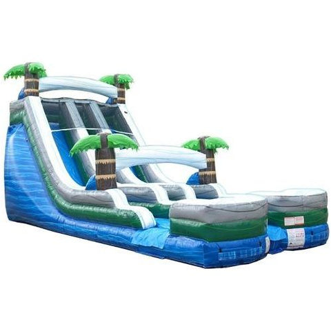 POGO Water Slides 18' Tropical Marble Double Bay Inflatable Water Slide with Blower by POGO 754972372558 7224 18' Tropical Marble Double Bay Inflatable Water Slide Blower POGO
