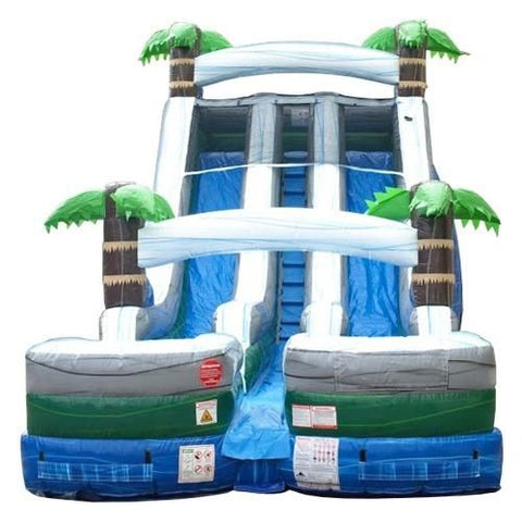 POGO Water Slides 18' Tropical Marble Double Bay Inflatable Water Slide with Blower by POGO 754972372558 7224 18' Tropical Marble Double Bay Inflatable Water Slide Blower POGO