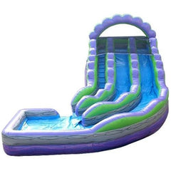 19' Purple Marble Double Lane Curved Inflatable Water Slide with Blower by POGO