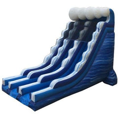 POGO Water Slides 22' Blue Marble Wave Dual Lane Inflatable Water Slide with Blower by POGO 754972324861 2788 22' Blue Marble Wave Dual Lane Inflatable Water Slide Blower POGO