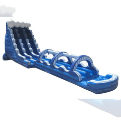 POGO Water Slides Blue Marble Inflatable Water Slide Slip n' Slide Combo with Blowers by POGO 754972360999 6005 Blue Marble Inflatable Water Slide Slip n' Slide Combo Blowers POGO