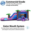 Image of POGO Water Slides Mega Tropical Purple Marble Water Slide Bounce House Combo with Blower by POGO 754972360562 3208 Mega Tropical Purple Marble Water Slide Bounce House Combo with Blower