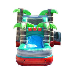 Mega Tropical Red Marble Water Slide Bounce House Combo with Blower by POGO