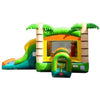 Image of POGO WET N DRY COMBOS 13.5' H  Kids Tropical Bounce House and Double Lane Slide Combo with Blower by POGO 754972356343 2482 Kids Tropical Bounce House and Double Lane Slide Combo with Blower