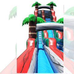 22' Tropical Red Marble Inflatable Water Slide with Blower by POGO