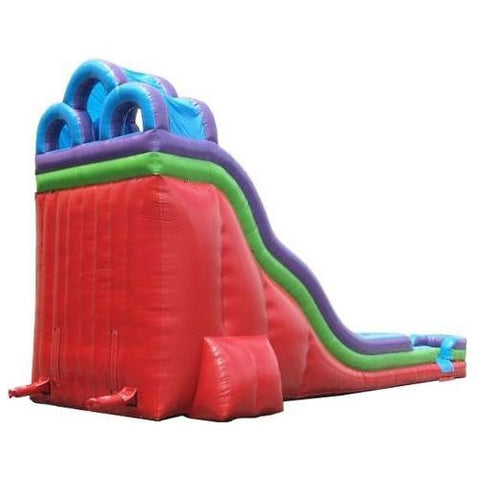 POGO WET N DRY COMBOS 24' Retro Rainbow Double Bay Inflatable Water Slide with Blower by POGO 754972361002 2758