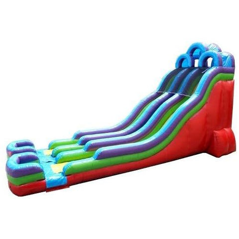 POGO WET N DRY COMBOS 24' Retro Rainbow Double Bay Inflatable Water Slide with Blower by POGO 754972361002 2758