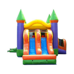 13.5'H Kids Orange Bounce House and Double Lane Slide Combo with Blower by POGO