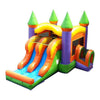 Image of POGO WET N DRY COMBOS Kids Orange Bounce House and Double Lane Slide Combo with Blower by POGO 754972356312 2479 Kids Orange Bounce House and Double Lane Slide Combo with Blower POGO