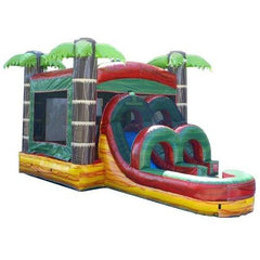 POGO WET N DRY COMBOS Kids Tropical Fire Marble Water Slide Bounce House Combo with Blower by POGO 754972360616 3357 Kids Tropical Fire Marble Water Slide Bounce House Combo with Blower 