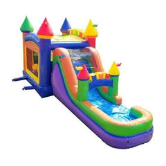 15.5 H Mega Modern Rainbow Water Slide Bounce House Combo with Blower by POGO