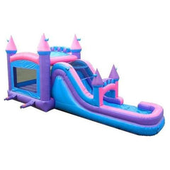 15.5' H Mega Pink Inflatable Water Slide Bounce House Combo with Blower by POGO