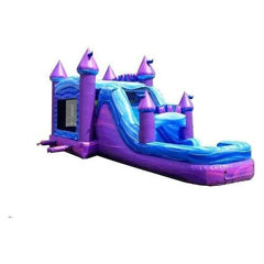 15.5' H Mega Purple Marble Water Slide Bounce House Combo with Blower by POGO