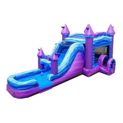 POGO WET N DRY COMBOS Mega Purple Marble Water Slide Bounce House Combo with Blower by POGO 754972338271 6978